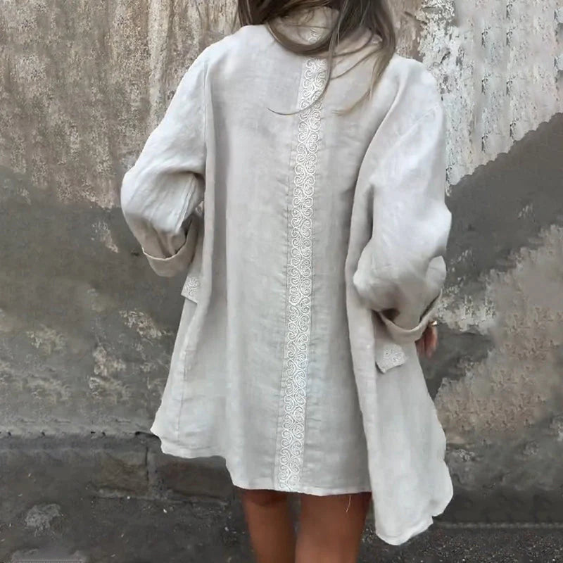 Blazer da donna in cotone e lino